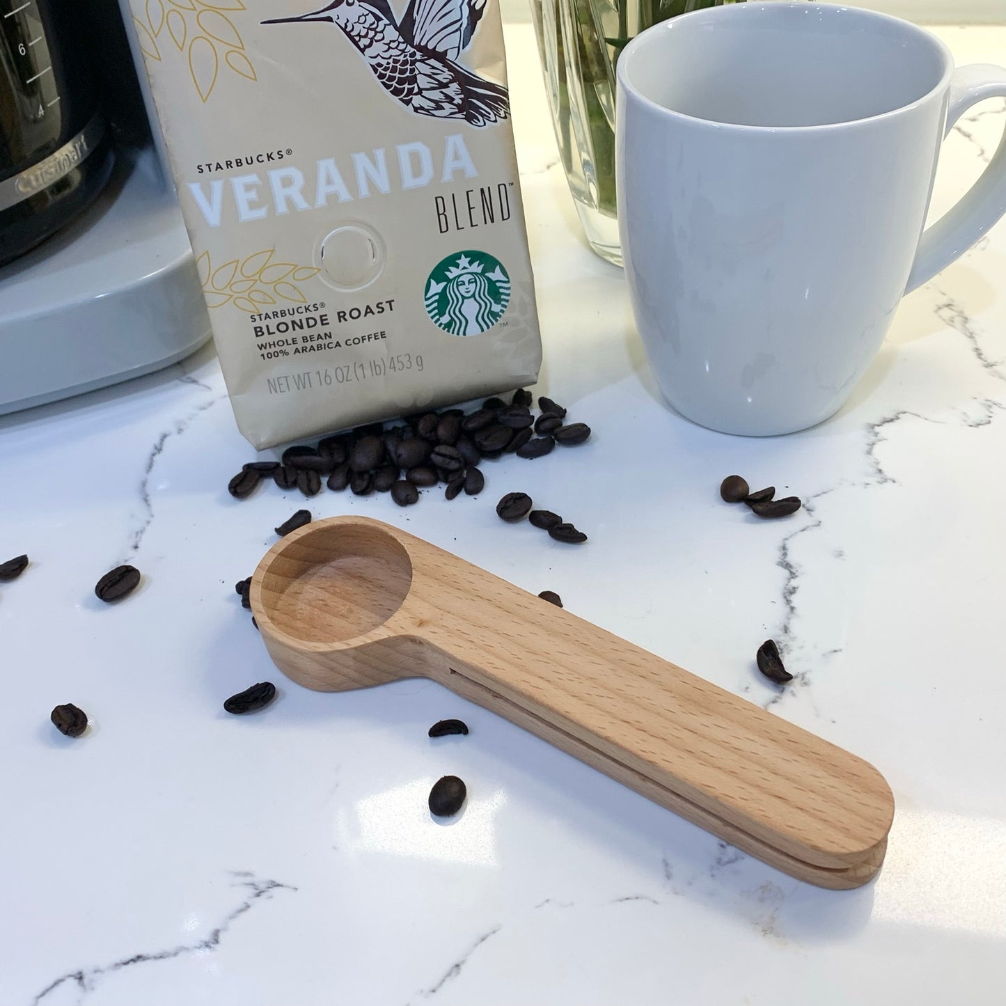 Wooden Spoon Coffee Clip And Spoon